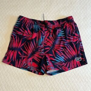Speedo Eco 4way Comfort Stretch swim trunks, blue Sugar Plum tropical print, L